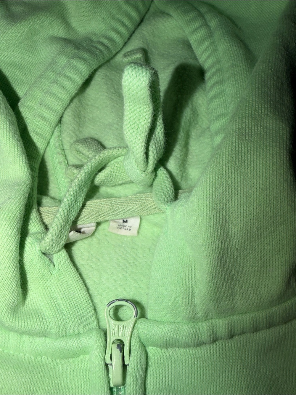 GAP Light Mint Green Full-Zip Hoodie with Embroidered Logo - Picture 2 of 4